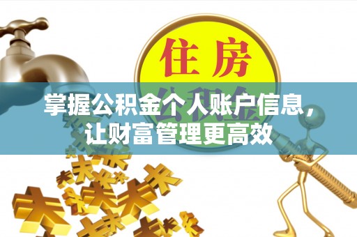 台湾掌握公积金个人账户信息，让财富管理更高效